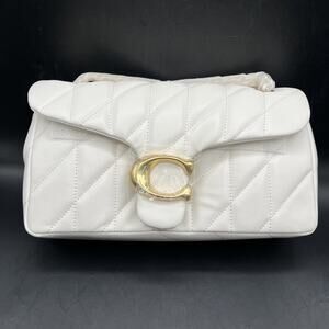 COACH Tabby Shoulder Bag 26 Quilted CP150 Brass / Chalk White Leather NWOT